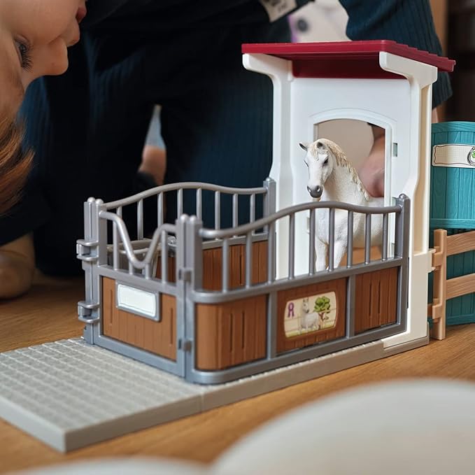 Schleich Horse Club — Horse Stall Extension Play Set for Children, 21 Piece Horse Stable Play Set with Horse Toys for Girls and Boys Ages 5+