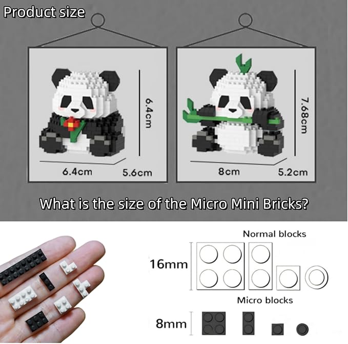 QMEAKMONY Mini Building Blocks Panda Sets Cute Micro Mini Panda Building Bricks for Adults Micro Nano Bricks Perfect Party Favors for Teenagers. (337 PCS)