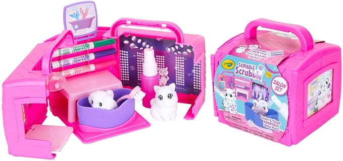 Crayola Scribble Scrubbie Pets, Beauty Salon Playset with Toy Pets, Gift for Kids