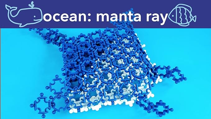 Ocean (90 pcs) Eco-Friendly 4D Educational STEM Building Toy for Creative Kids | Marine Life, Whale, Shark, Coral Fish, Manta Ray | Durable | Hours of Fun | Party Activities | Gift