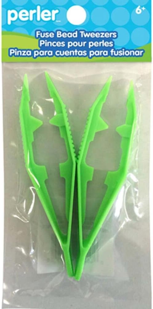 Perler Beads Fuse Beads for Crafts, 6000pcs, Black & Beads Bead Tweezer Tools, 2 pc 4.25 Inch