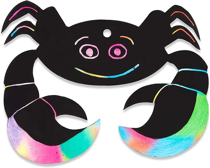 Bright Creations Rainbow Scratch Paper, Ocean Sea Animal Ornaments (50 Pack)