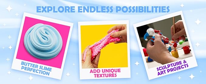 Original Stationery Soft Clay for Slime Making, Moldable Modeling Clay for Kids, Add to Glue and Shaving Foam for Butter Slimes, 1.3 Lbs/600g, Fun Easter and Birthday Gift, Slime Mix Ins Supplies
