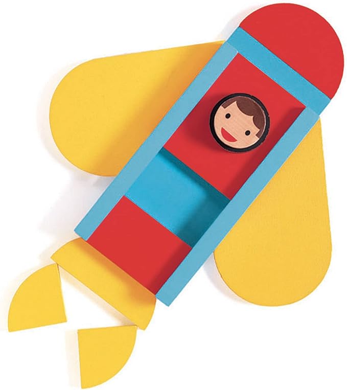 DJECO Ze Geovroum Construction Wooden Game - Educational Vehicle Puzzle for Toddlers & Kids - Fun & Challenging Activity for Friends & Family - Colorful Wooden Toy for Children 3+ Years Girls & Boys