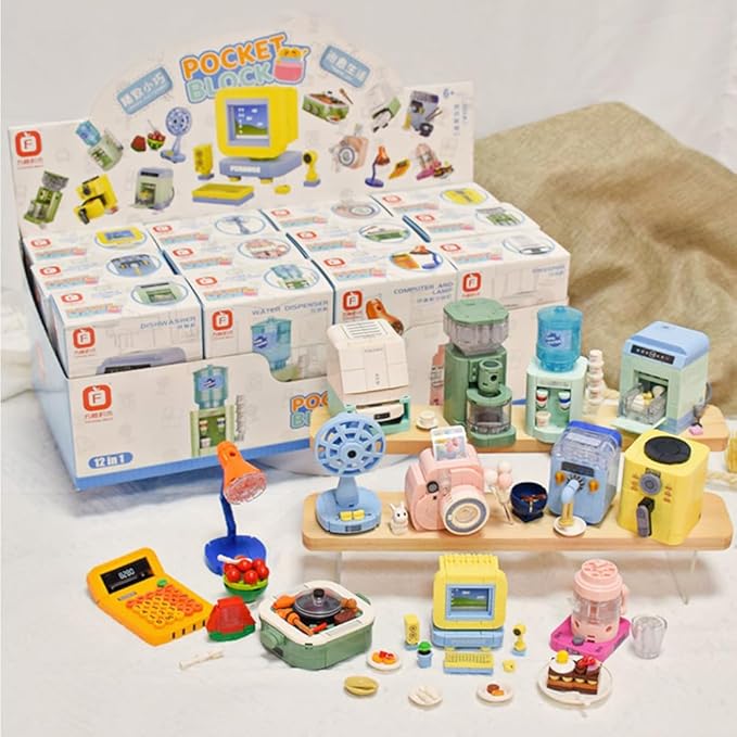 Girls Building Set, 12 PCS Mini Electric Appliances Building Blocks Toy for Kids Age 6+, STEM Building Blocks Toy, Classroom Prizes, Birthday Gifts for Girls 1323 Pieces