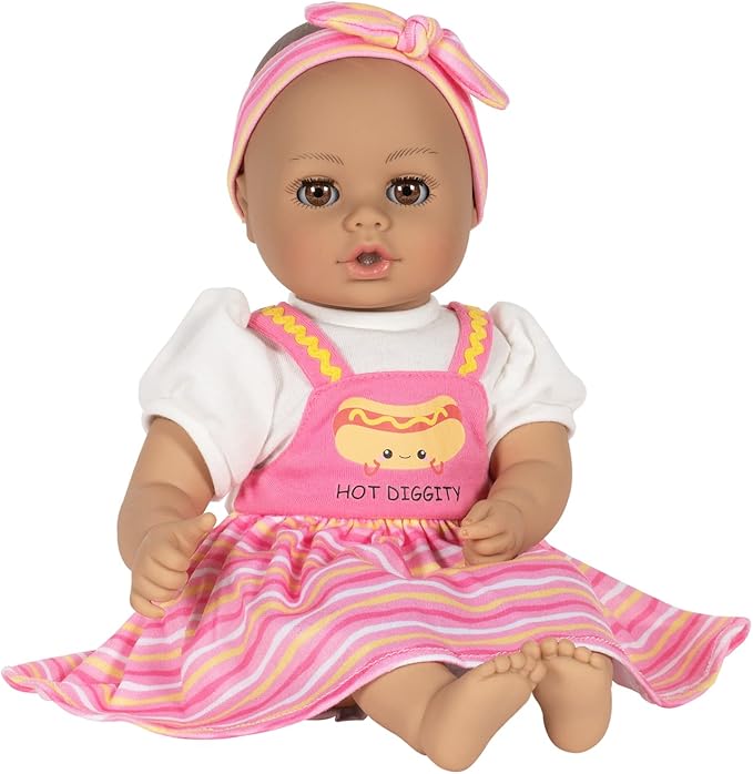 Adora Play Time Babies Collection, 13" Baby Doll with Doll Clothes and Accesories, Made with Sweet Baby Powder Scent, and GentleTouch Vinyl Body, Birthday Gift for Ages 1+ - Hot Diggity Dog