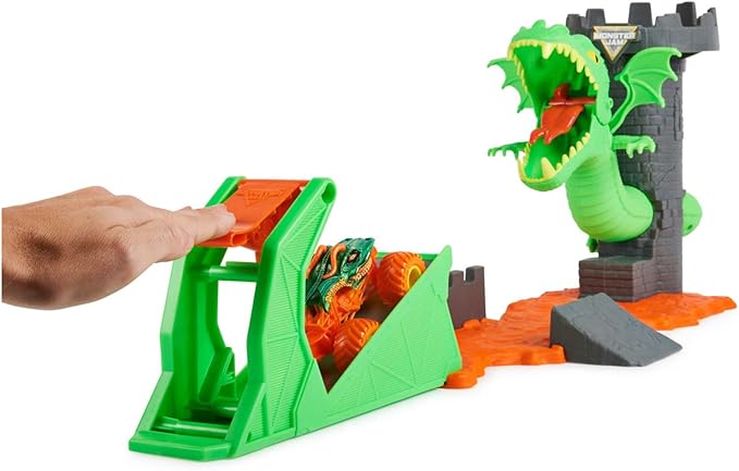 Monster Jam, Dueling Dragon Playset with Exclusive 1:64 Scale Dragon Monster Truck, Kids Toys for Boys Ages 3 and up