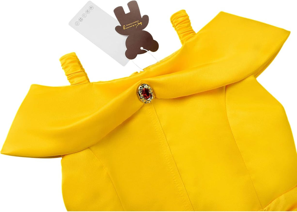 Princess Costume Dresses for Girls Costumes Halloween Cosplay Birthday Outfit Yellow