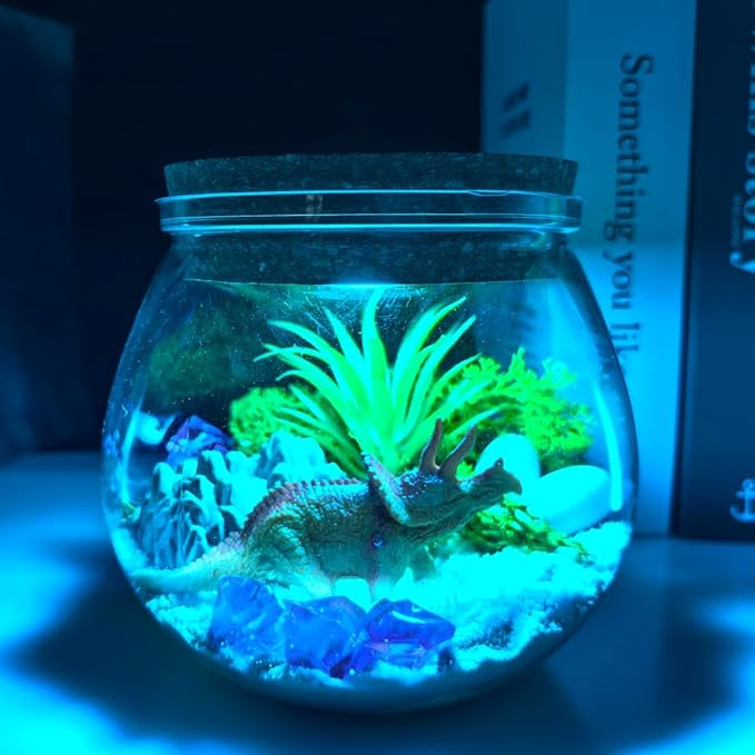 Dinosaur Terrarium Kit for Boys - DIY Terrarium Kit for Kids - Coolest Glow Dinosaur Toy Gifts for Boys and Kids - Birthday Gift for Boys Ages 4 5 6 7 8-12 Year Old