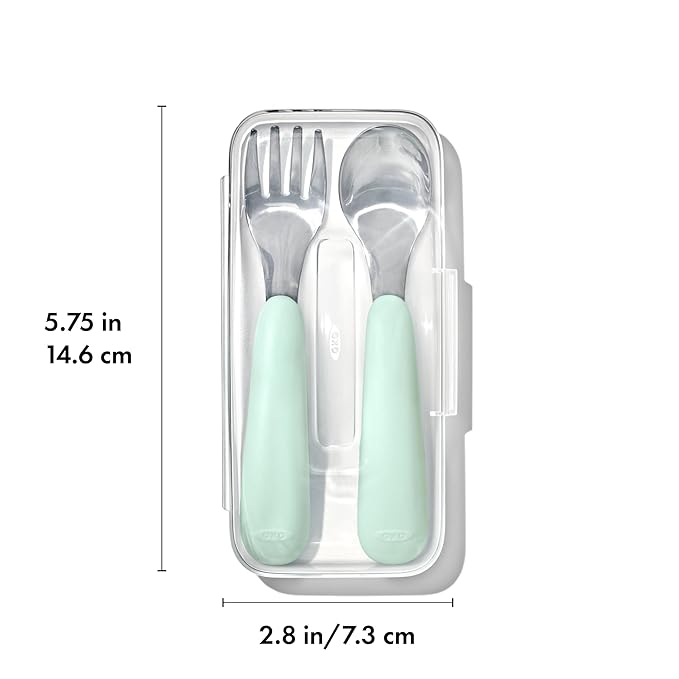OXO Tot On-The-Go Fork and Spoon Set - Opal