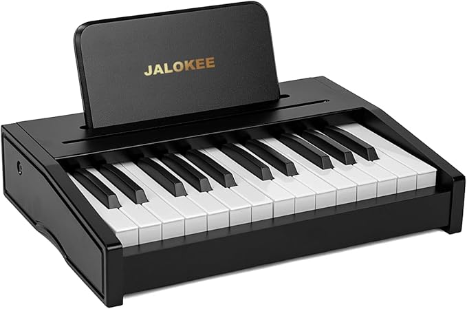 Kids Piano Keyboard, Digital Piano for Kids, Music Educational Instrument Toy, Wood Toy for 3+ Girls and Boys (Black, 25 Keys)
