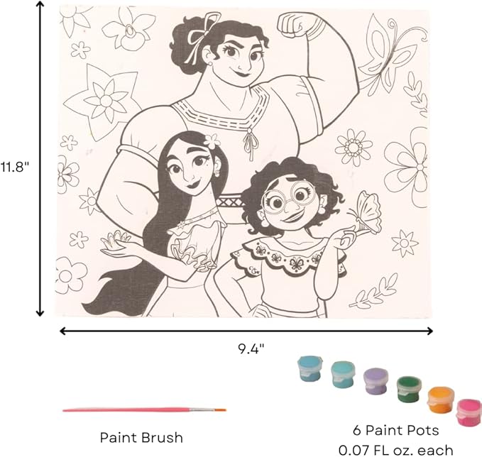 Disney Encanto Creative Coloring Canvas Painting and Activity Set for Kids, 1000+ pcs