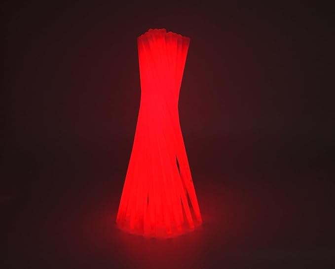 TGXRZX Glow Stick 100PCS, 7.9“, Glow stick bracelet, Glow necklace, use in the dark to make it glow, suitable for concerts, Halloween, Christmas, football parties, birthday party supplies. (Red)