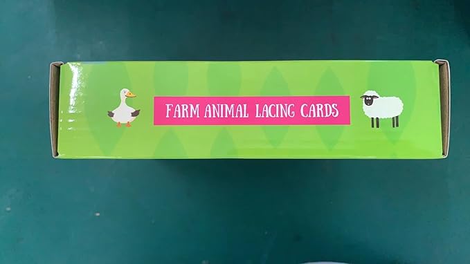 9 Pieces Kids Lacing Cards, Double Sided Sewing Cards in 9 Farm Themed Cards with 9 Colorful Laces, Imagination Development Lacing Toys Games for Children Educational and Learning Activity