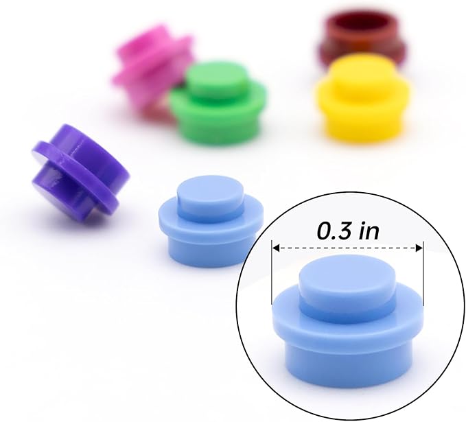 WYSWYG 1040 PCS Round Dots Building Bricks- 18 Colors Mosaic & Custom Pixel Art Blocks - Transparent Pieces, Studs & Bulk for MOC Accessories Kit, Compatible with Legos Plates