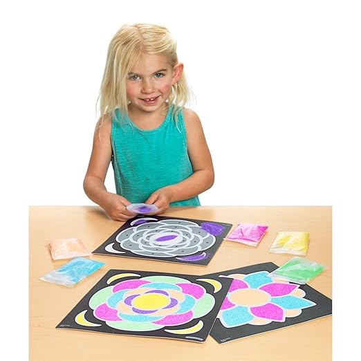 Colorations World of Art - India Rangoli, 6 Designs with Sand - Set of 24