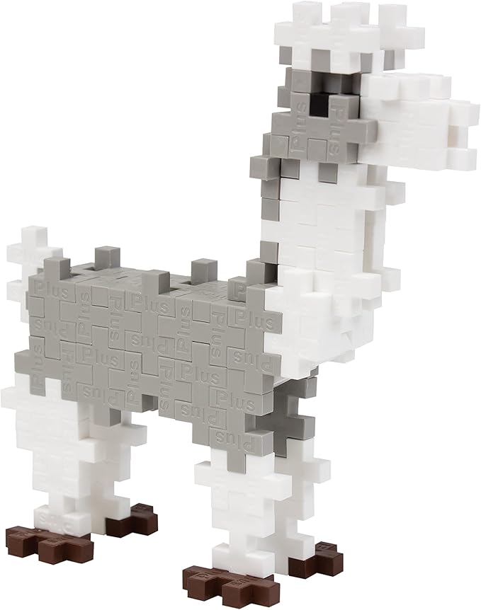 PLUS PLUS 3D Animal Figurine Building Block Set, 70 Mini Interlocking Puzzle Pieces, Fun STEM Toys for Kids - Llama Mini Maker Tube