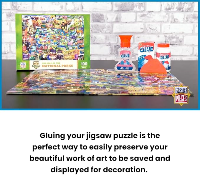 MasterPieces Puzzle Glue and Wide Plastic Spreader 5oz - Pack - Jigsaw Puzzle Saver Clear Glue for Puzzle Protector