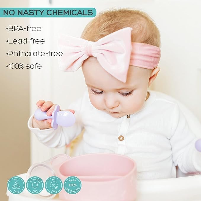 Grabease Baby Feeding Self Feeding Baby Utensils Baby Fork and Spoon, BPA-Free & Phthalate-Free for Baby & Toddler, 1 Set, Blue