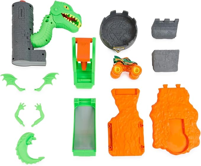 Monster Jam, Dueling Dragon Playset with Exclusive 1:64 Scale Dragon Monster Truck, Kids Toys for Boys Ages 3 and up
