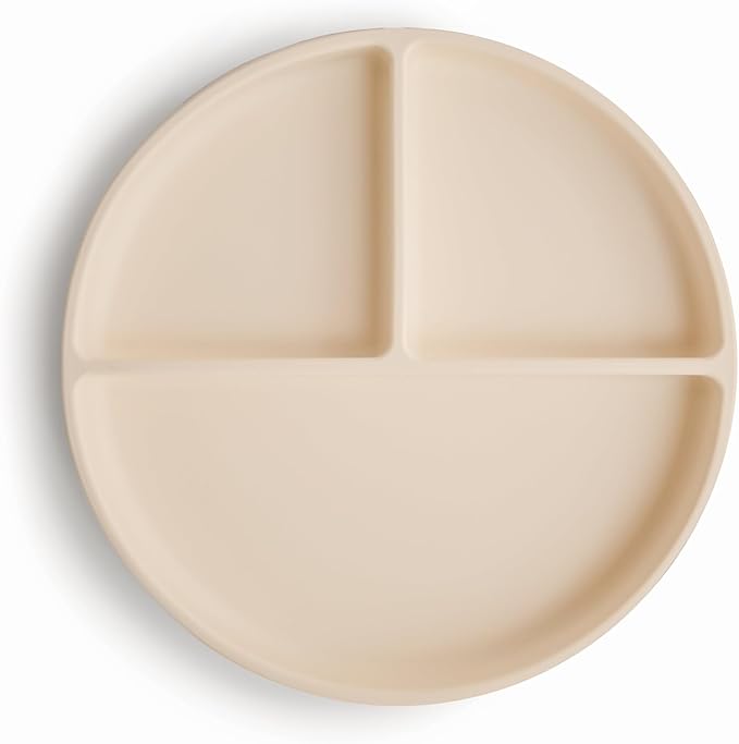 mushie Silicone Suction Plate | BPA-Free Non-Slip Design (Shifting Sand)