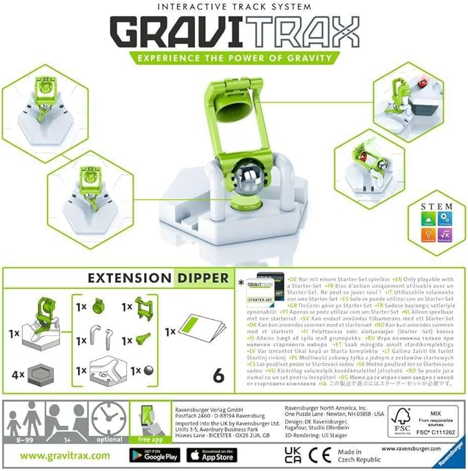 Ravensburger GraviTrax Dipper Accessory - Marble Run & STEM Toy for Boys & Girls Age 8 & Up - Accessory for 2019 Toy of The Year Finalist Gravitrax