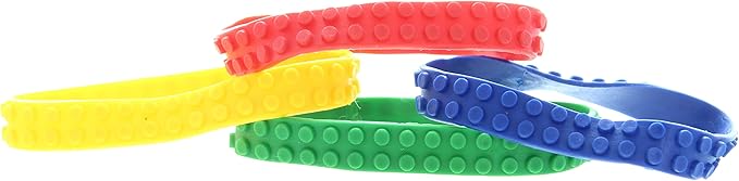 Rhode Island Novelty 7.5 Inch Block Rubber Bracelet, One Dozen per Order