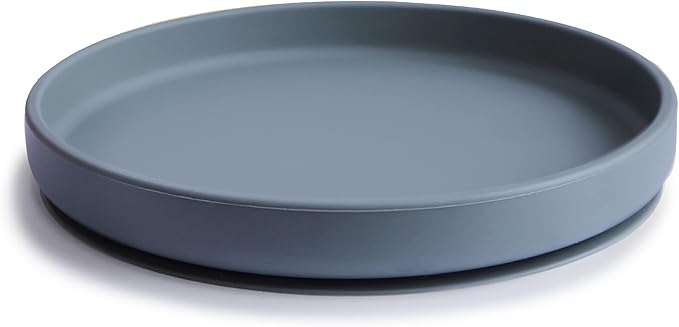 mushie Classic Silicone Suction Plate | BPA-Free Non-Slip Design (Tradewinds)