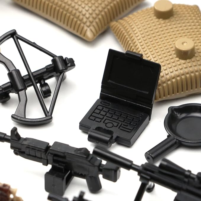 Feleph Weapons Pack Military Toy Set Building Blocks Model for Soldier Figures, Army Equipment Gear Kit Pieces and Parts Accessories Compatible with Major Brand