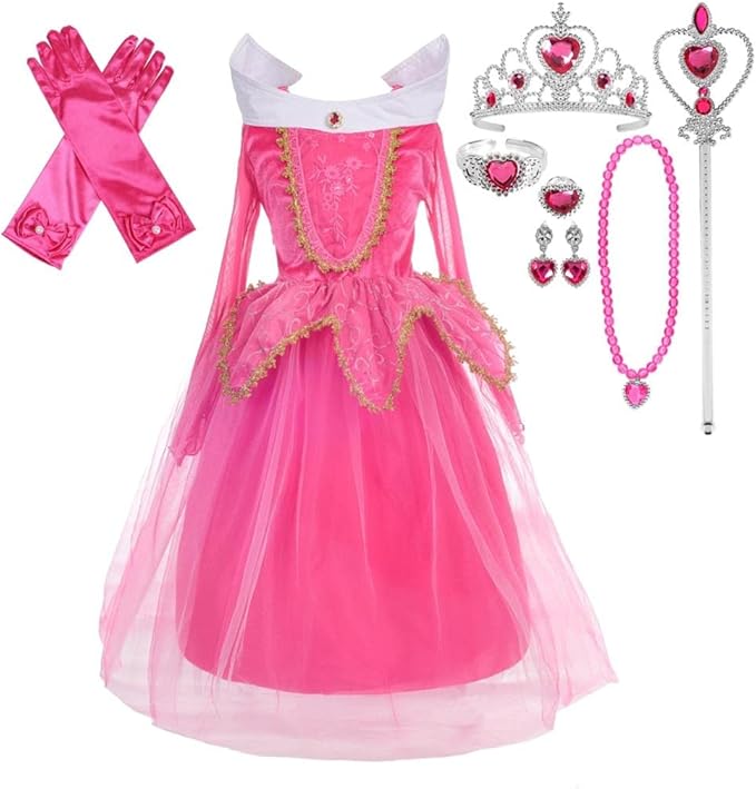 Dressy Daisy Beauty Princess Costume Dress Up Toddler Little Girls Halloween Birthday Party Fancy Ball Gown