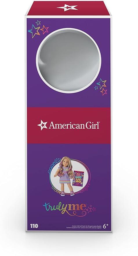 American Girl Truly Me 18-inch Doll #110 with Blue Eyes, Blonde Hair w/Highlights, Light Skin, T-shirt Dress, For Ages 6+