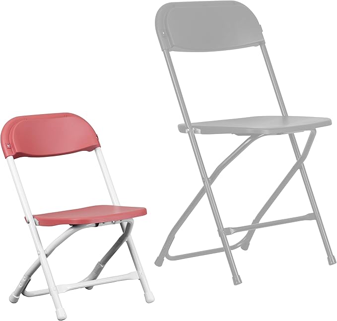 Flash Furniture 2 Pack Kids Burgundy Plastic Folding Chair