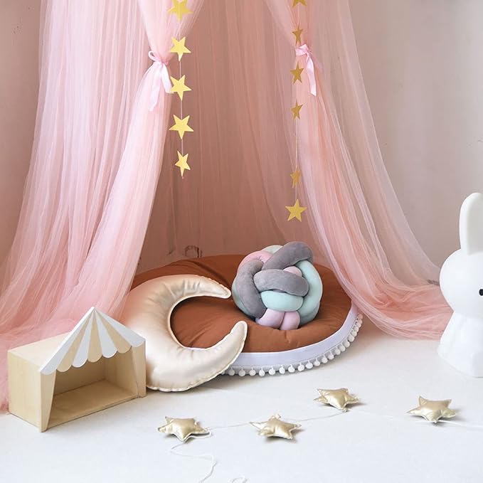 ESUPPORT Dome Princess Bed Canopy Round Lace Mosquito Net Play Tent Hanging House Decoration Lace Netting Curtains for Indoor Outdoor