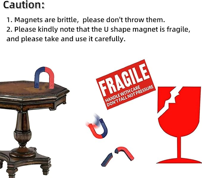 Physics Science Magnets Set for Experiment Education School Science Horseshoe U-Shaped Magnets Kit Toy Tools for Kids Students Teachers