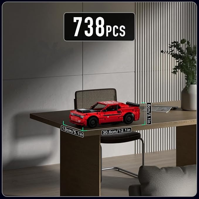 Mould King Challenger Pull Back Car Building Kits, Colletible 15080 Super Car Model, Scale Sports Cars Blocks, Speed Champions Cars Toys Sets for Adults and Boys Girls Kids Aged 8+ (738 Pieces) ﻿