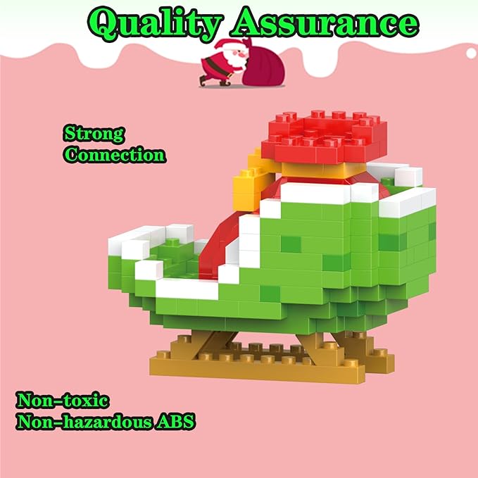 Christmas Sledges Building Blocks Set Compatible with Lego Advent Calendar 2024 Stacking New Toys Holiday Present Box New Year Xmas Gifts for Kids for Boys & Girls and Adults
