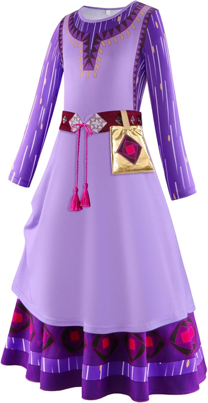 Princess Costume for Girls Purple Princess Dress Set Halloween Costume