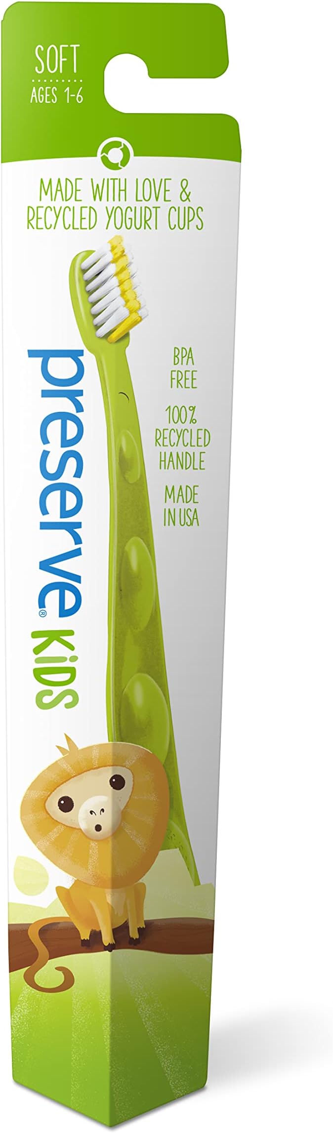 Preserve Kids Toothbrush, Soft Bristles, (Pack of 6)