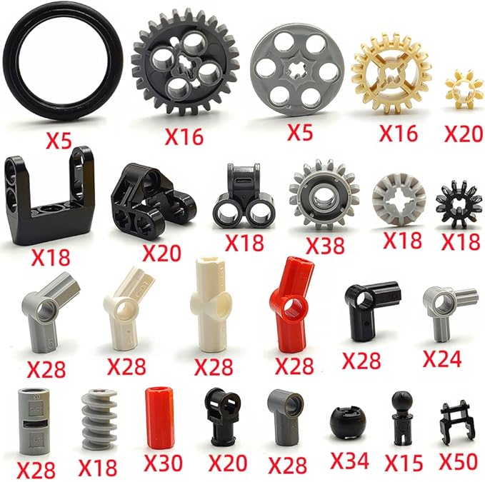 DSPITWOD Technical Gears Axle Pin Connectors - Gear Chain Connectors Technical Parts Set STEM Building Brick Toy Gift for Kids 8 10 12 Years