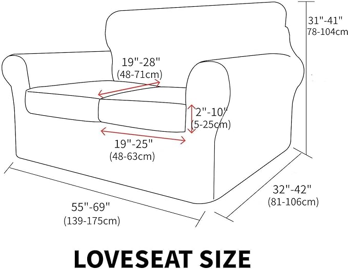 MAXIJIN 3 Piece Jacquard Couch Covers for 2 Cushion Couch Stretch Non Slip Love Seat Couch Cover for Dogs Pet Friendly Elastic Furniture Protector Loveseat Slipcovers (Loveseat, Navy Blue)