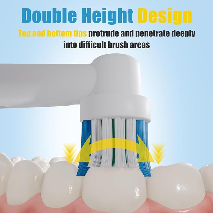 8 Pcs Replacement Toothbrush Heads Compatible with Oral B Braun, Professional Electric Toothbrush Brush Heads Refills for Oral-B Pro 500/750/1000/1500/3000/3757/5000/7000/7500/8000