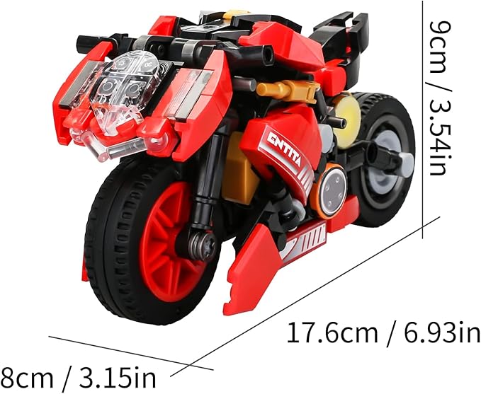 Motorcycle Building Block Set,Model Gift, 88010 Collectible Motorcycle Display Models for Boys and Children Aged 6 and Above 315PCS Red