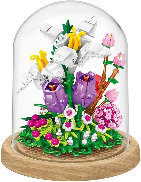 Lilies Flower Bouquet Building Sets, Artificial Flowers Building Blocks kit, DIY Unique Decoration Home, Botanical Collection for Ages 8+,Ideal Gifts for Mom Women (511PCS)