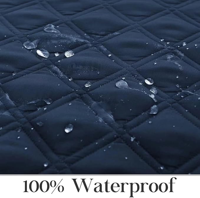 TOMORO Non-Slip Recliner Sofa Cover - 100% Waterproof Seat Recliner Chair Slipcover Furniture Protector, Washable Couch Cover for Dog and Kids, 23 x 38 inch Navy