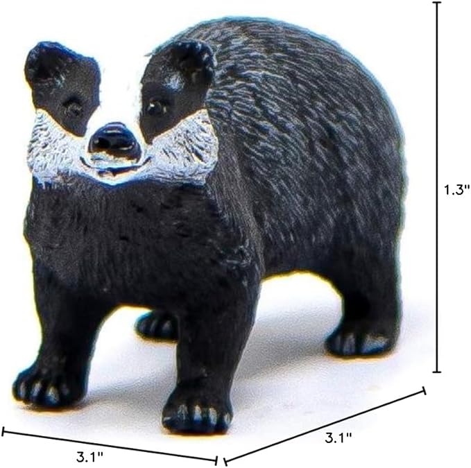 Schleich Wild Life, North American Woodland Wild Animal Toys for Kids, Badger Toy Figurine, Ages 3+