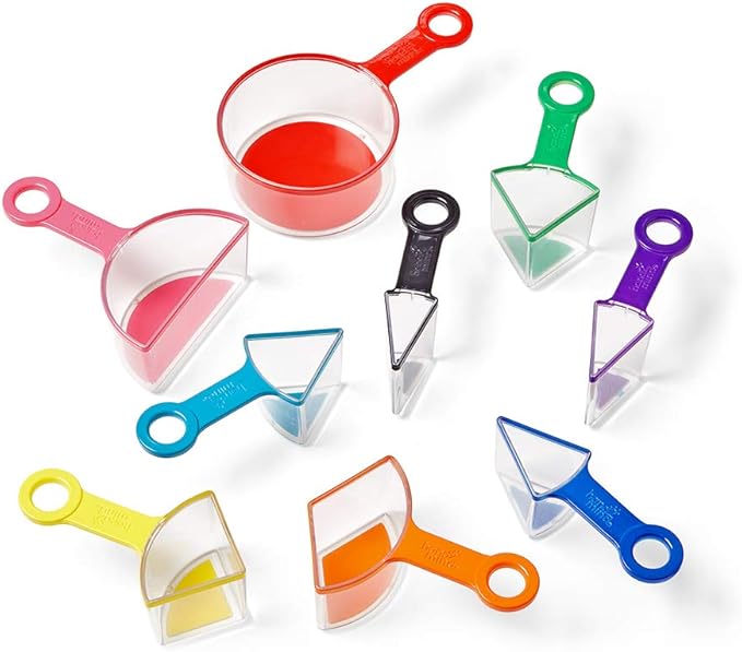 hand2mind Rainbow Fraction Measuring Cups, Fraction Manipulatives, Kids Measuring Cups, Baking Supplies For Kids, Visual Measuring Cups, Unit Fraction, For Kids Kitchen, Montessori Kitchen (Set of 9)