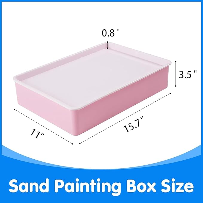 Sand Painting Light Box, Sensory Light Table for Kids - 3 Color Temperature & 10 Levels Adjustable Brightness, 16" (Blue)