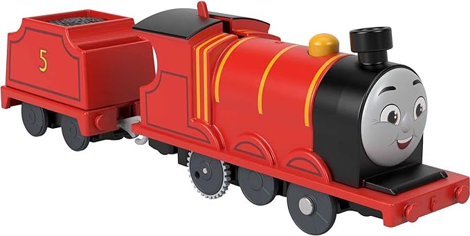 Thomas & Friends Motorized Toy Train James Battery-Powered Engine with Tender for Preschool Pretend Play Kids Ages 3+ Years