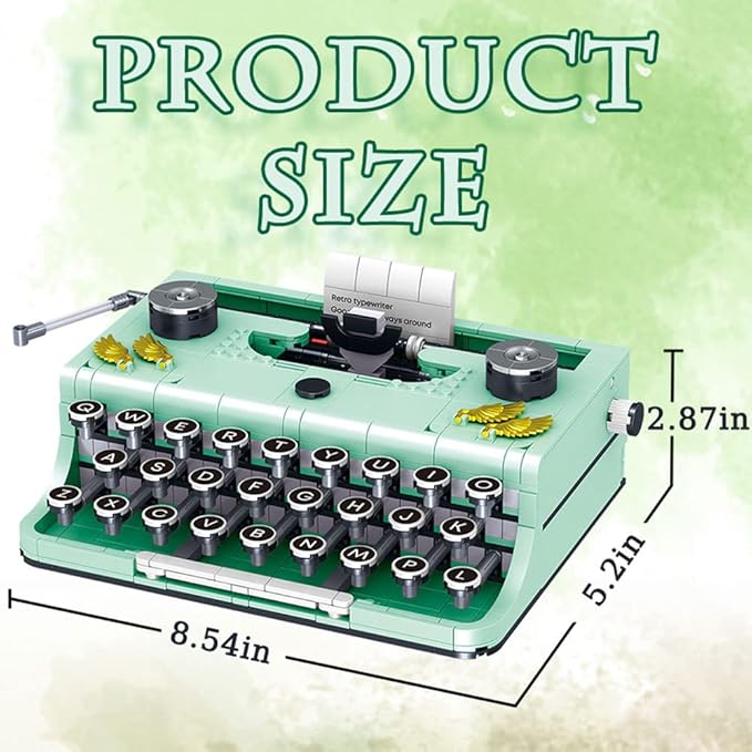 ENHANA Ideas Retro Typewriter Building Blocks Toys Model,STEM Building Idea Set,Best Nostalgic Gift for 6+ Year Old Kids or Adults,820PCS