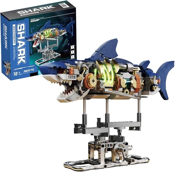RiceBlock Shark Animal Building Block Set, A Gift for Compatible with Lego Sets for Boys 8-14, Sea Creatures Marine Animal Building Blocks Toys Crossing Ocean Lovers, 687 Pieces